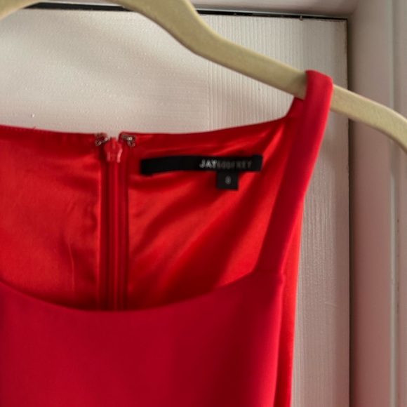 Jay Godfrey fitting sleeveless red dress with asymmetrical hemline size 8 ( new) - Picture 3 of 12